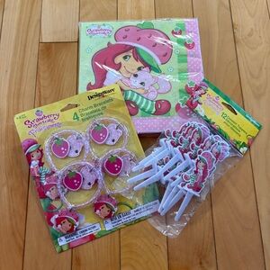 Vintage Strawberry Shortcake Party Supplies Birthday Cupcake Napkins NEW Bundle